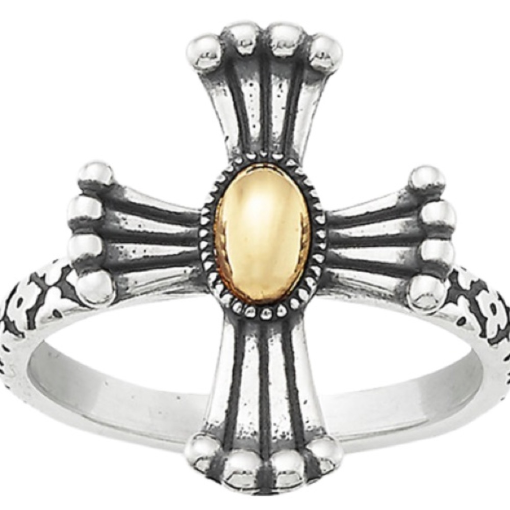 James Avery 14K Gold over Sterling Silver God's Light Cross Ring (Retired)